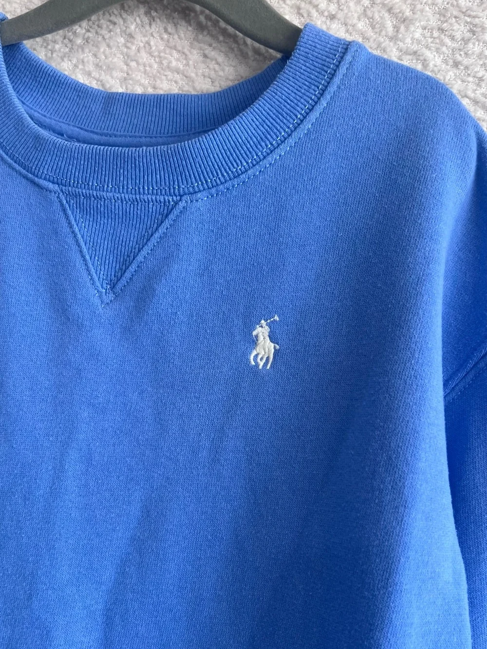 Ralph Lauren Kids Blue Sweatshirt Seersucker Dress Long Sleeve Size 7
